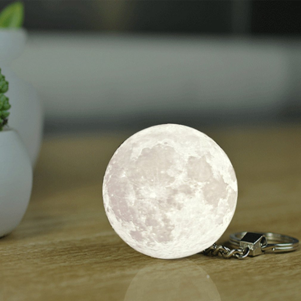 Glowing 3D Moon Keychain